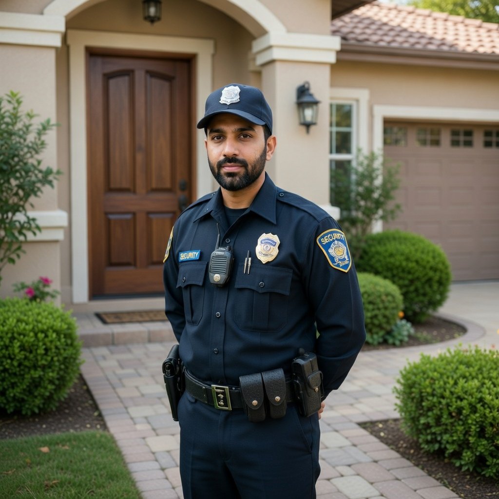 Security guard patrolling property